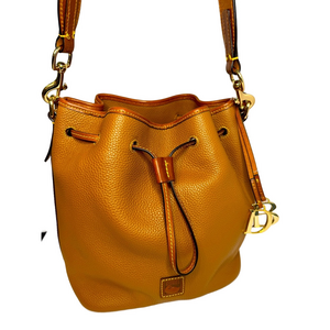 Beautiful Dooney & Bourke Tan Bucket Bag with Charm